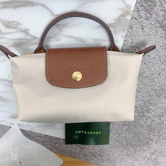 Longchamp Le Pliage XS Mini Tote Shoulder Bag White Handbag Outlet NewJP - Picture 4 of 5